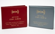 Hendo Souvenir Coin albums issued in February 1966, (2, one red, one grey), each housing an uncirculated "Last Pre-Decimal" and "First Decimal" set of 12 coins. (2 sets).