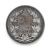 1901 ROYAL SOCIETY OF ARTS, MANUFACTURES AND COMMERCE - PATRON'S MEDAL (silver, 55mm, 90g) engraved to "LIEUTENANT ARTHUR TREVOR DAWSON, LATE R.N., FOR HIS PAPER ON "MODERN ARTILLERY" SOCIETY'S SESSION 1900 - 1901.";accompanied by a reprint of the paper h