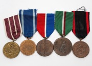 POLAND: 1930 Independence Medal; 1939-45 Army War Medal; 30th Anniversary of 1st Grenadier Division in France; 1945 Oder, Neisse & Baltic Medal; and 1969 Battle of Monte Cassino Anniversary medal. (Total: 5 items).