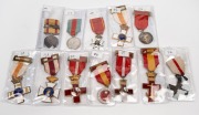SPAIN: Various medals including 1875 Alfonso XII in silver with clasps; 1902 Alfonso XIII silver Coronation Medal; 1903 Medal of Maria Christina in silver; undated Blood Donor Medal; Wartime issue Order of Military Merit with Distinction (2 types); Order 