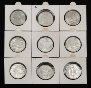 Two Shillings: ELIZABETH II, 1960, 1961, 192 (2) and 1963 (2) together with 1927 Canberra, 1951 Federation and 1954 Royal Visit commemoratives, all EF-aUnc. (9).