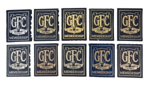 GEELONG: Complete set of 1960s member's season tickets (1960-69, including 1963 Premiership year), all with list of fixtures and holes for each game attended; the 1969 ticket bears a low member number of 20. (10 items)