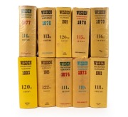 WISDEN CRICKETERS' ALMANACKS: All hardback editions with dust jackets, comprising 1973, 1974, 1976, 1977, 1978, 1979, 1981, 1983, 1985, and 1989. (10 volumes)