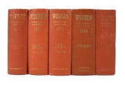 WISDEN CRICKETERS' ALMANACKS: All hardback editions without dust jackets, comprising 1963, 1966, 1968, 1969, and 1971. (5 volumes)