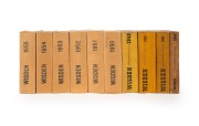 WISDEN CRICKETERS' ALMANACKS: All softcover editions, comprising 1946 to 1955 complete series, the later years with additional homemade wrappers. (10 volumes)