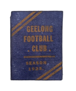 GEELONG PREMIERS: 1925 member's season ticket, with list of fixtures and holes punched for each game attended.