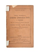 WISDEN CRICKETERS' ALMANACK FOR 1883: Softcover edition with original wrappers (small portion missing from upper wrapper, and two white tape reinforcements applied across spine)
