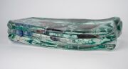 ALFREDO BARBINI (1912-2007) large aquarium glass fish block with three fish and a jellyfish, made from three layered slab of clear glass and housed on bespoke illuminating base, for VETRERIA ALFREDO BARBINI, circa 1950, (A/F), 17cm high, 35cm long, 6cm de - 12