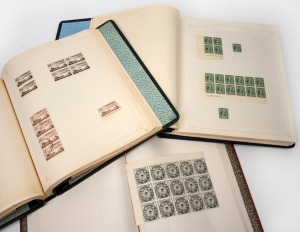 An accumulation of KGVI & QEII pre-decimal issues in 3 albums; mainly Imprint blks. (KGVI), with many duplicates; also singles, positional blks., (100s) MUH/M and some used..