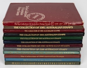 Group of eleven Australia Post Stamp Yearbooks spanning the years 1981-1992, together with "The Year Collections of Australian Postage Stamps 1976-1980" folio; FV $380+.