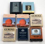 $1 SILVER PROOFS: Group of eight RAM 11.66g coins, all in presentation cases with box and CoA, comprising 1997 "Sir Charles Kingsford Smith", 1998 "The Man who Developed Penicillin", 2002 "Year of the Outback" (2), 2004 "Eureka Stockade 1854 150th Anniver