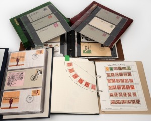 A carton containing various Australian & Australian Colonial stamps in albums and on pages; some FDCs and PSEs, etc.