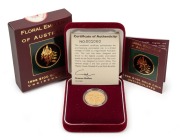 FLORAL EMBLEMS OF AUSTRALIA: 1998 $100 uncirculated 22ct 1/3oz gold coin, limited edition #1060/3000, in presentation case with box and CoA.
