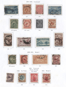 NEW ZEALAND: A QV - QEII collection in a Stanley Gibbons album with blocks and additional items on extra pages and Hagners. Well worth inspecting. (100s).