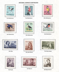1966 - 1989 comprehensive collection in overfull Seven Seas Hingeless album; includes 1966 Birds & Navigators, 1966 4c red Booklet panes set of 6,1967 5c/4c booklet panes (6), 1969-72 Prime Ministers & Famous Australians booklet panes, 1971 Xmas singles, 