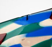 FULVIO BIANCONI (1915-1996) tessere e triangolari Murano glass platter, for VENINI & Co. MURANO, circa 1955, bearing original paper label "Venini, Murano, Venezia, Made in Italy", 27cm across. - 8