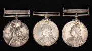 The QUEEN'S SOUTH AFRICA MEDALS (3), one with CAPE COLONY bar; all with names largely obliterated or removed.