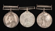 The QUEEN'S SOUTH AFRICA MEDALS (3), one with CAPE COLONY bar; all with names largely obliterated or removed. - 2