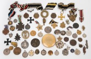 AUSTRALIAN, GERMAN and other foreign medals, medalettes, buttons, badges, tokens and souvenirs, etc. (55+ items; mixed condition).