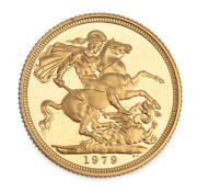 GREAT BRITAIN: 1979 gold sovereign proof, in coin capsule with presentation case.