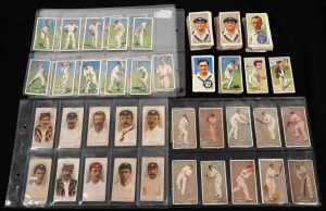 302 · JOHN PLAYER & SONS: Cigarette card collection comprising 1930 "Cricketers" part-set [27/50] plus 17 duplicates, 1934 "Cricketers" part-set [46/50] plus 42 duplicates, 1938 "Cricketers" part-set [47/50] plus 15 duplicates and two other cards, together with 1906 Sniders & Abrahams (Milo) "Cricketers in Action" part-set [13/40] and 1896 W.D. & H.O. Wills "Cricketers" [13/50]. (222 items)
