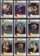 1975 SCANLENS: "Footballers" part-set of 112 cards (of a series of 132), together with sixty-two duplicates, plus seven others. (181 items)