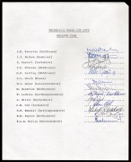 ENGLAND TEAM - 1979 PRUDENTIAL WORLD CUP: Printed team sheet including Brearley, Botham, Boykott, Gatting, Gooch, Gower and Willis. England were runners-up to the West Indies.