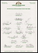Official ACB team sheets headed "1995 Coca-Cola Australian Cricket Tour Of West Indies", signed by Mark Taylor, Ian Healy, Greg Blewett, Shane Warne, Craig McDermott, and others. (2 examples) - 3