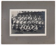 Two examples of a c. 1910s South Melbourne Swans on-field team photograph, both mounted on backing card, 24 x 29.5cm overall. - 2