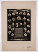 SOUTH MELBOURNE SWANS: Two original 1920s clubhouse photographs, both mounted on board, the larger 20 x 30cm overall; one image depicts a club dinner, the other a display titled "South Melbourne Football Club - 1874-1924 Jubilee Year", plus c. 1910s Swans - 4