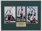 Seven signed mounted displays intended for framing, all 30.5 x 40cm overall, most featuring Bob Pratt, with others present including Peter Hudson. - 2