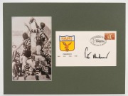 Seven signed mounted displays intended for framing, all 30.5 x 40cm overall, most featuring Bob Pratt, with others present including Peter Hudson. - 5