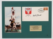Seven signed mounted displays intended for framing, all 30.5 x 40cm overall, most featuring Bob Pratt, with others present including Peter Hudson. - 6