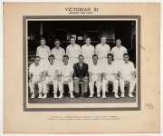 VICTORIAN XI: Northern Tour 1959-60 official team photograph, noted Alan Connelly, Bill Lawry, Jack Potter, and Len Maddocks, together with South Melbourne Cricket Club "First Eleven Winners Victorian Cricket Association Premiership Season 1959-60", "Four