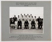 VICTORIAN XI: Northern Tour 1959-60 official team photograph, noted Alan Connelly, Bill Lawry, Jack Potter, and Len Maddocks, together with South Melbourne Cricket Club "First Eleven Winners Victorian Cricket Association Premiership Season 1959-60", "Four - 4