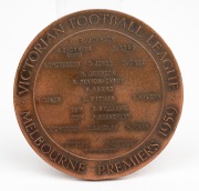 1959 MELBOURNE PREMIERSHIP MEDAL: Presented to Ian Thorogood (named on medal in half back flank position), obverse featuring image of stylised footballer by Andor Meszaros (1900-1972; Meszaros also known for designing the medals for the 1956 Melbourne Oly - 3