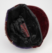 AN AUSTRALIAN KANGAROO TOUR TEAM 1912 HONOUR CAP, awarded to a member of the team which toured Great Britain, where they became the first-ever touring side to win The Ashes; maroon and deep navy velvet, with wire embroidered "ARL (kangaroo) AUSTRALIAN" ov - 7