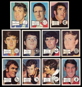 1970 SCANLENS: "Footballers Mini-Posters", part-set [11/12]; condition VF.
