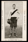 SOUTH MELBOURNE - ALEX KERR: Circa 1910 The Weekly Times "Victorian Footballers" postcard; G/VG.