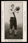 SOUTH MELBOURNE - TOM GRIMSHAW: Circa 1910 The Weekly Times "Victorian Footballers" postcard; VG.