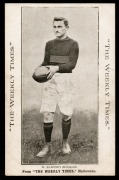 RICHMOND - WILLIAM MAHONEY: Circa 1910 The Weekly Times "Victorian Footballers" postcard; G/VG.