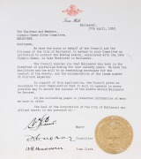 1956 MELBOURNE OLYMPICS - BALLARAT INVITATION BOOK: "City of Ballaarat - Olympic Rowing, 1956 - An Invitation - Rowing 1956" [Ballarat, 1950]; issued by the Mayor of Ballarat to the Chairman and Members of the Olympic Games Sites Committee (Melbourne), ex - 2