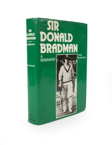 121 · "Sir Donald Bradman: A biography," by Irving Rosenwater, [1978], first edition, hardcover, with dust jacket, 416pp + photo plates; attractively signed in pen to the title page by Don Bradman and Irving Rosenwater.