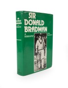 "Sir Donald Bradman: A biography," by Irving Rosenwater, [1978], first edition, hardcover, with dust jacket, 416pp + photo plates; attractively signed in pen to the title page by Don Bradman and Irving Rosenwater.
