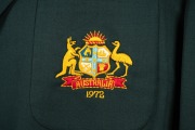 KEITH STACKPOLE'S 1972 AUSTRALIAN TEST TEAM BLAZER: In green light-weight wool, with the Australian coat-of-arms and the date "1972" embroidered in silk to the pocket; believed to have been issued to the team for the tour of the West Indies. - 3