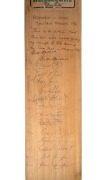 ALLAN BORDER, match used "Duncan Fearnley - The Magnum" Cricket Bat, signed on front and endorsed "AUSTRALIA v INDIA, TIED TEST MADRAS 1986. This is to certify that this bat was used during my innings of 106 during the Tied Test in Madras 1986. Allan Bord - 2