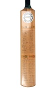 1992 WORLD CUP: Full-size cricket bat signed to front and reverse by all 9 teams, with more than 120 signatures including Allan Border, Steve Waugh, Martin Crowe, Sachin Tendulkar, Brian Lara, Allan Donald, Imran Khan, and Alec Stewart. - 2