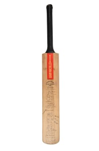 237 · 1980 CENTENARY TEST - ENGLAND v AUSTRALIA AT LORD'S: A full-size Gray-Nicolls cricket bat with impressed title, signed to the front of the blade by the Australian and English teams, additionally signed to the back of the blade by more than one hundred Australian and English Test Team veterans. Superb condition.