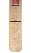 A full-size Gray-Nicolls cricket bat signed to the front of the blade by an Australian team led by Allan Border and Rodney Hogg and a West Indies team led by Clive LLoyd; further signed on the back of the blade by the New Zealand team led by Geoff Howarth - 2