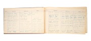 THE 1956 BALLARAT OLYMPIC VILLAGE VISITORS BOOK: Leather-bound guest book containing the signatures, addresses, and comments of no less than 435 Olympic athletes, distinguished guests, international and Australian Olympic officials, and other visitors to 